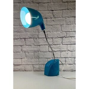 Ottlite Vintage Mid Century Designer GX8043 Blue Desk Lamp Light Clamp 21"